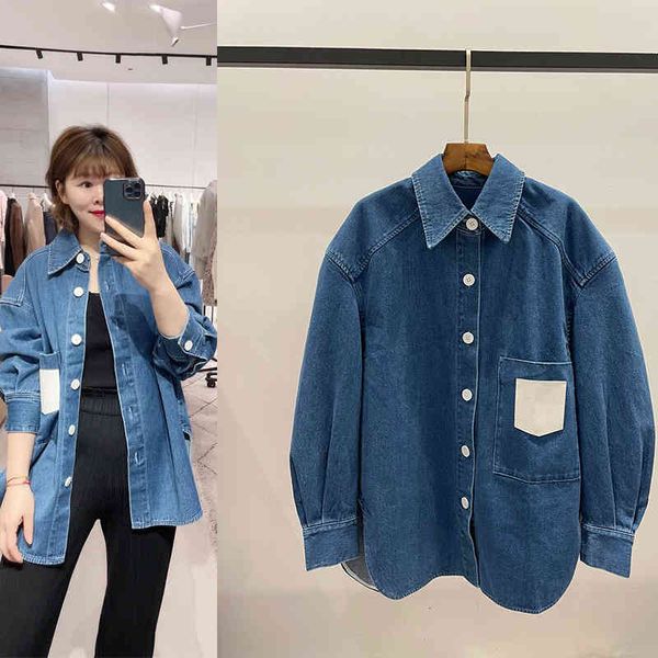 women's polos p345365xrk e family classic blue loose shoulder denim shirt, White
women's polos p345365xrk e family classic blue loose shoulder denim shirt, White