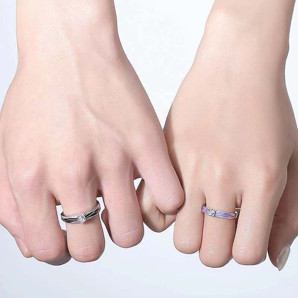 4.5mm purple black color dripping oil enamel couple ring adjustable angel wings overlap opening engagement finger jewelry birthday gift, Silver
4.5mm purple black color dripping oil enamel couple ring adjustable angel wings overlap opening engagement finger jewelry birthday gift, Silver