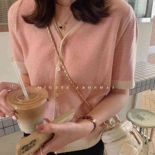 women's knits & tees minority sweet early spring v-neck knitted cardigan female slim fit design sense of contrast color edge short slee, White
women's knits & tees minority sweet early spring v-neck knitted cardigan female slim fit design sense of contrast color edge short slee, White