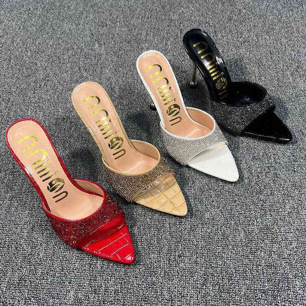 ladies pumps big size slippers summer high heels pointed toe sandals 2022 fashion rhinestones shoes for women slides 220520, Black
ladies pumps big size slippers summer high heels pointed toe sandals 2022 fashion rhinestones shoes for women slides 220520, Black