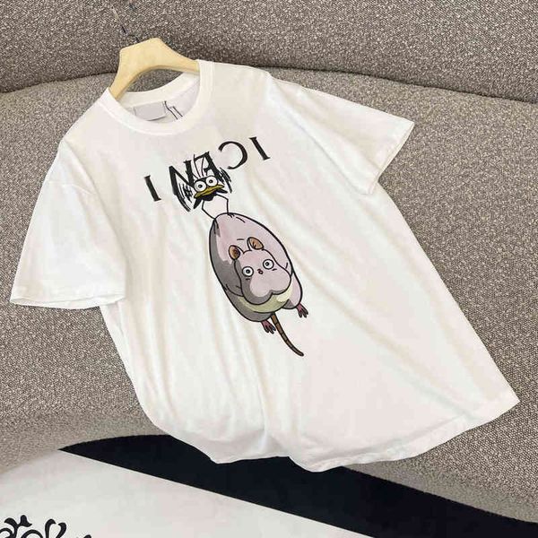 spring new animation embroidery t-shirt for men, White 
spring new animation embroidery t-shirt for men, White