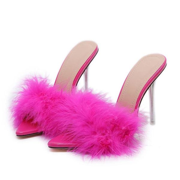 slippers miaoguan summer feather woman transparent high heels fur stiletto peep toe mules lady slides women shoes rose, Black
slippers miaoguan summer feather woman transparent high heels fur stiletto peep toe mules lady slides women shoes rose, Black