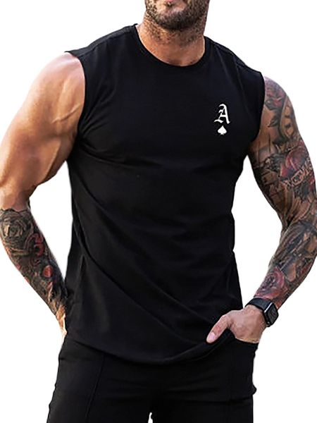 men letter & playing card print tank u9vx#, White;black
men letter & playing card print tank u9vx#, White;black
