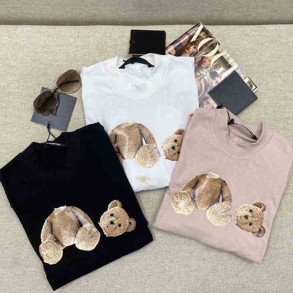 european and american trend men t shirt plamangels spring summer 2022 classic severed bear cartoon print loose and versatile three, White;black
european and american trend men t shirt plamangels spring summer 2022 classic severed bear cartoon print loose and versatile three, White;black