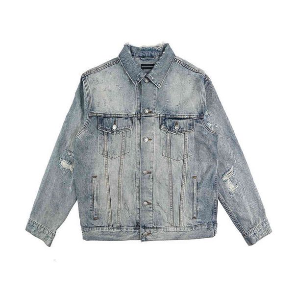 men's jackets high version b's torn jeans jacket paris old ins net red couple fashion brand, Black;brown
men's jackets high version b's torn jeans jacket paris old ins net red couple fashion brand, Black;brown