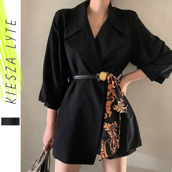 retro blazer jacket for women printed patchwork belt lantern sleeve thin black blazers runway fashion office lady summer outfit y201026, White;black
retro blazer jacket for women printed patchwork belt lantern sleeve thin black blazers runway fashion office lady summer outfit y201026, White;black