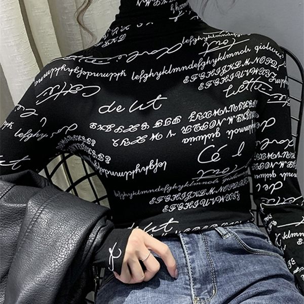 fast ship vintage print letters doodle t-shirt women turtleneck long sleeve slim stretchy tee casual clothing spring 220326, White
fast ship vintage print letters doodle t-shirt women turtleneck long sleeve slim stretchy tee casual clothing spring 220326, White