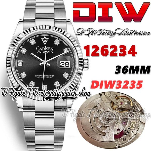 diwf diw126234 sa3235 automatic mens watch 36mm fluted bezel black dial diamonds markers 904l oystersteel bracelet with same serial warranty, Slivery;brown
diwf diw126234 sa3235 automatic mens watch 36mm fluted bezel black dial diamonds markers 904l oystersteel bracelet with same serial warranty, Slivery;brown