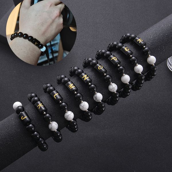 wholesale mix 10mm black agate obsidian white howlite natural stone beads bracelet a-z letters elastic rope men bracelet bangle for jewelr
wholesale mix 10mm black agate obsidian white howlite natural stone beads bracelet a-z letters elastic rope men bracelet bangle for jewelr