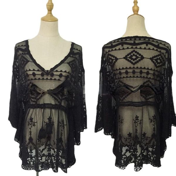 women's swimwear lace dress embroidered beach cover up women bikini swimsuit cardigan tunics cover-upswomen's, White;black
women's swimwear lace dress embroidered beach cover up women bikini swimsuit cardigan tunics cover-upswomen's, White;black