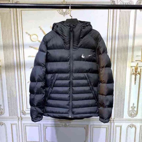 designer luxury nk classic tech fleece coat mens womens autumn winter warm thickened down cotton padded hooded loose puffer jacket mkle mk m, Black