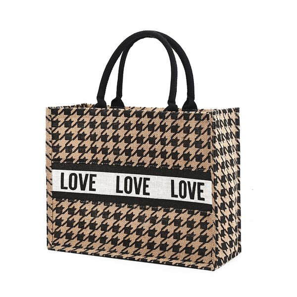 women summer luxury jute handbags for beach vintage swallow gird printing shoulder bags daily use female leopard shopping tote
women summer luxury jute handbags for beach vintage swallow gird printing shoulder bags daily use female leopard shopping tote