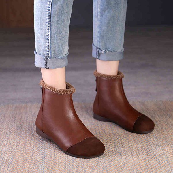 slippers cowhide korean short boots women's winter round head fashion color matching large thick bottom plush zipper snow 2ju0, Black
slippers cowhide korean short boots women's winter round head fashion color matching large thick bottom plush zipper snow 2ju0, Black