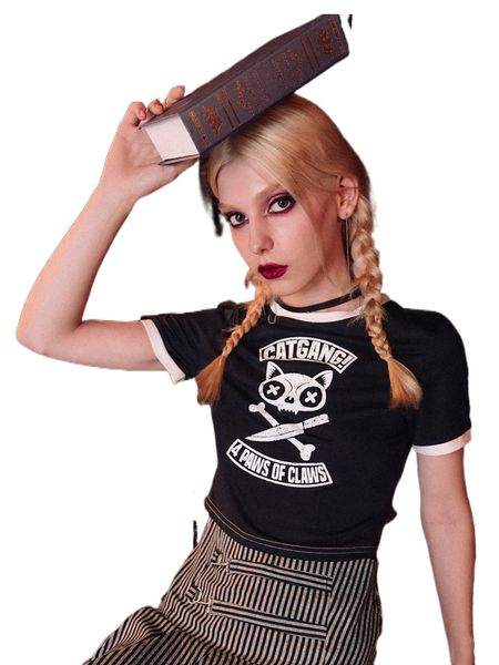 romwe x gimetzco dark academia letter cartoon graphic ringer tee f4xd#, White
romwe x gimetzco dark academia letter cartoon graphic ringer tee f4xd#, White