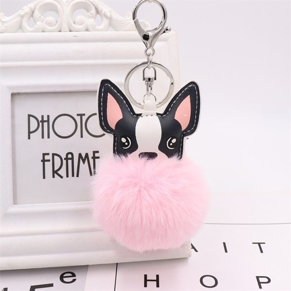 fluffy rabbit fur ball french bulldog keychain pompom key chain pu leather animal dog keyring holder bag charm trinket chaveiros 220623, Silver
fluffy rabbit fur ball french bulldog keychain pompom key chain pu leather animal dog keyring holder bag charm trinket chaveiros 220623, Silver