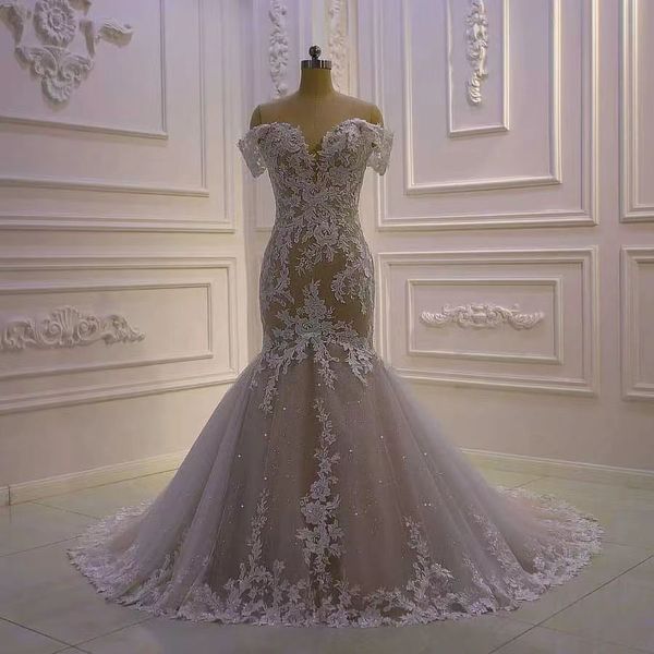 new elegant mermaid wedding dress for women off the shoulder lace appliques bride gown tight dresses vestido de noiva, White
new elegant mermaid wedding dress for women off the shoulder lace appliques bride gown tight dresses vestido de noiva, White