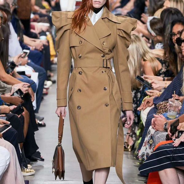 women's trench coats designer court style bubble shoulder lapel belt waist closed double breasted medium length khaki windbreaker ajxv, Tan;black
women's trench coats designer court style bubble shoulder lapel belt waist closed double breasted medium length khaki windbreaker ajxv, Tan;black