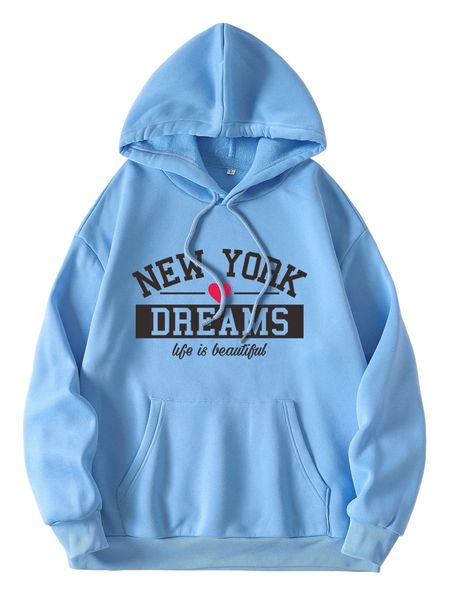 heart & slogan graphic drawstring kangaroo pocket thermal hoodie n5t6#, Black
heart & slogan graphic drawstring kangaroo pocket thermal hoodie n5t6#, Black