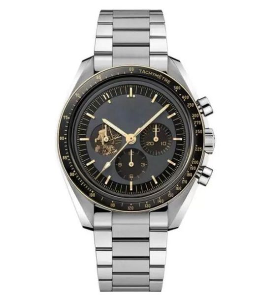 stainless steel black watch quartz chronograph movement moonwatch apollp 11 50th anniversary limited edittion mens wristwatches, Slivery;brown
stainless steel black watch quartz chronograph movement moonwatch apollp 11 50th anniversary limited edittion mens wristwatches, Slivery;brown