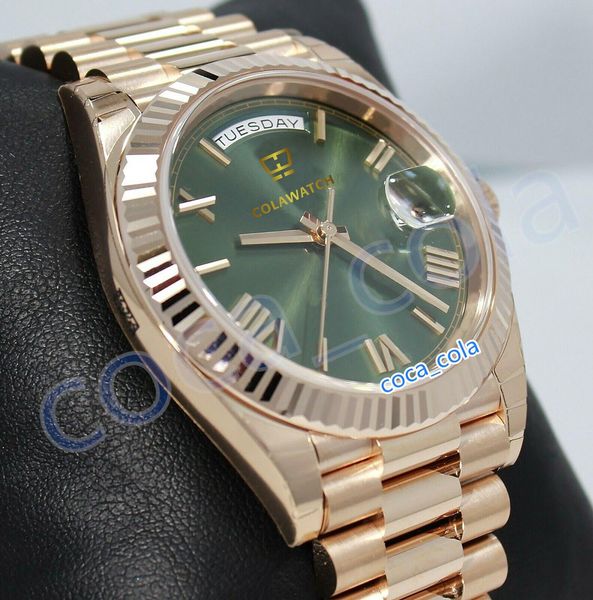 luxury 8 style waterproof watch automatic movement 40mm day-date 18k white gold green 228238 roman dial men's no box wristwatches, Slivery;brown
luxury 8 style waterproof watch automatic movement 40mm day-date 18k white gold green 228238 roman dial men's no box wristwatches, Slivery;brown