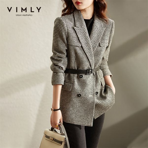 women's wool blends vimly woolen coat for women winter korean elegant office lady minimalism blazer double breasted femme fashion jacke, Black
women's wool blends vimly woolen coat for women winter korean elegant office lady minimalism blazer double breasted femme fashion jacke, Black