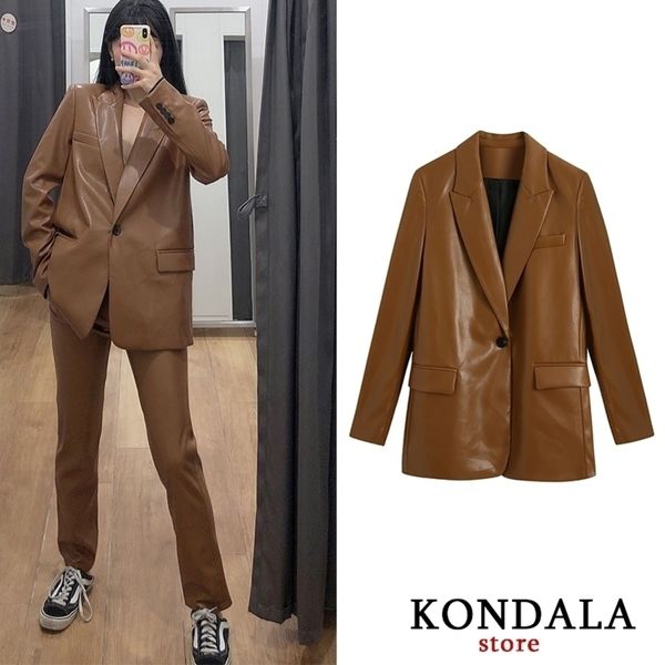 womens jacket za leather casual single button brown jackets pu long sleeve warm coat autumn winter blazer mujer y201026, Black
womens jacket za leather casual single button brown jackets pu long sleeve warm coat autumn winter blazer mujer y201026, Black