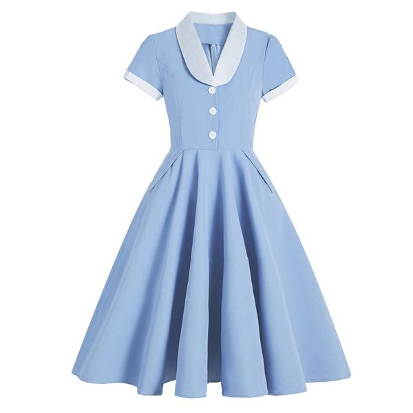 party dresses 2 women summer pin up casual rockabilly dress short sleeve retro robe 60s 50s vintage swing vestidos, White;black
party dresses 2 women summer pin up casual rockabilly dress short sleeve retro robe 60s 50s vintage swing vestidos, White;black