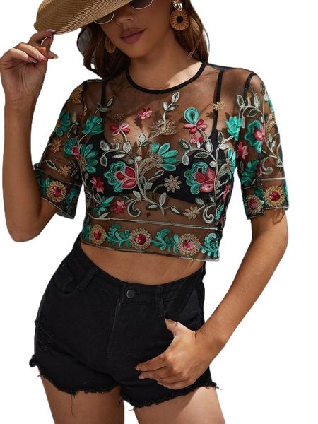 floral embroidery mesh without bra b446#, White
floral embroidery mesh without bra b446#, White