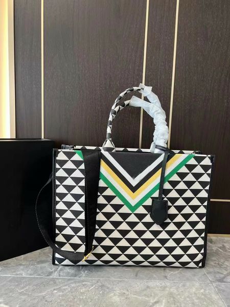 designer embroidery fabric stitching saffiano tote bag triangular print large cloth handbag
designer embroidery fabric stitching saffiano tote bag triangular print large cloth handbag