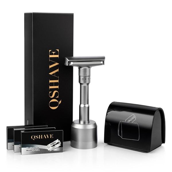 qshave adjustable safety razor kit men's shaving kit holder razor blade disposal case 15 blades set 220708
qshave adjustable safety razor kit men's shaving kit holder razor blade disposal case 15 blades set 220708
