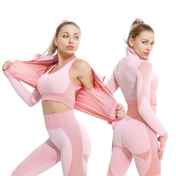 2women's racksuit yoga set workout women sportswear gym clothing fitness long sleeve crop high waist leggings sports suits 220507, Gray
2women's racksuit yoga set workout women sportswear gym clothing fitness long sleeve crop high waist leggings sports suits 220507, Gray