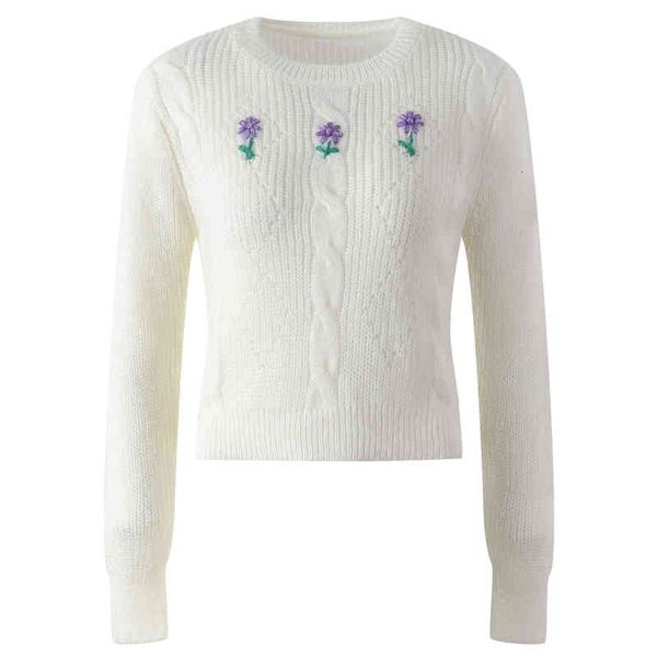 women's knits tees autumn and winter round neck flower embroidery sweater women's hollowed out aging three-dimensional pullover jm, White
women's knits tees autumn and winter round neck flower embroidery sweater women's hollowed out aging three-dimensional pullover jm, White