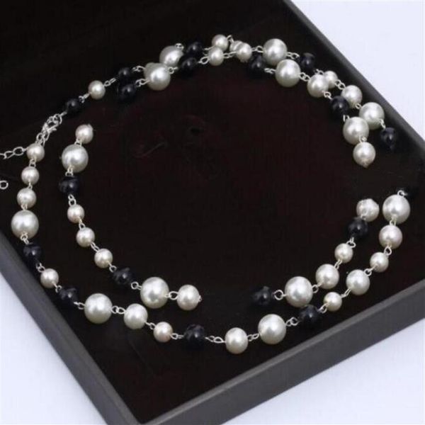 luxury lady jewelry necklace elegant black white pearl sweater chain paris designer jewelry fashion women pendant necklaces342h, Silver
luxury lady jewelry necklace elegant black white pearl sweater chain paris designer jewelry fashion women pendant necklaces342h, Silver