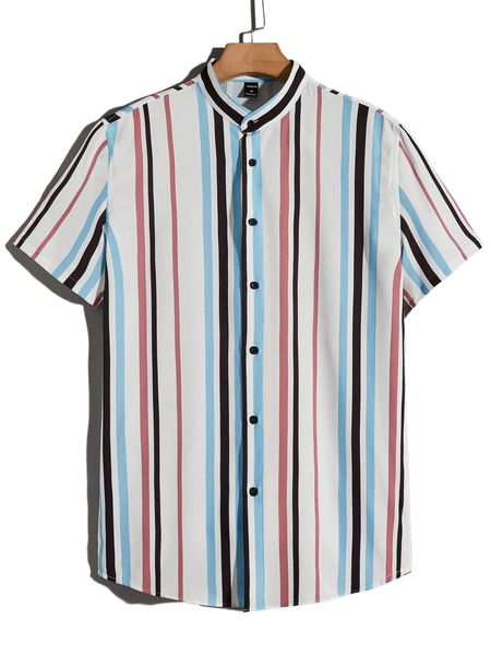 men striped button up shirt q1eh#, White;black
men striped button up shirt q1eh#, White;black