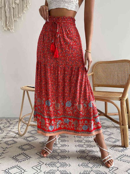 summer bohemian print skirts women vintage printed holiday beach long skirt fashion tassel bandage female skirts lady bottoms y220426, Black
summer bohemian print skirts women vintage printed holiday beach long skirt fashion tassel bandage female skirts lady bottoms y220426, Black