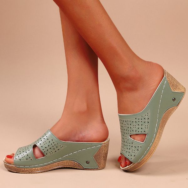 spring summer women shoes sandals wedge ladies woman slip on hollow out female footwear 220602, Black
spring summer women shoes sandals wedge ladies woman slip on hollow out female footwear 220602, Black