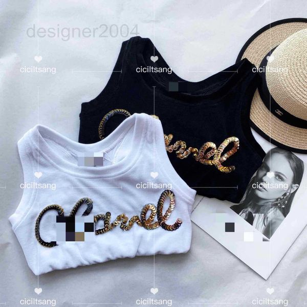 women's t-shirt designer 2022 new small fragrance letter sequin embroidery round neck short vest rq1x, White
women's t-shirt designer 2022 new small fragrance letter sequin embroidery round neck short vest rq1x, White