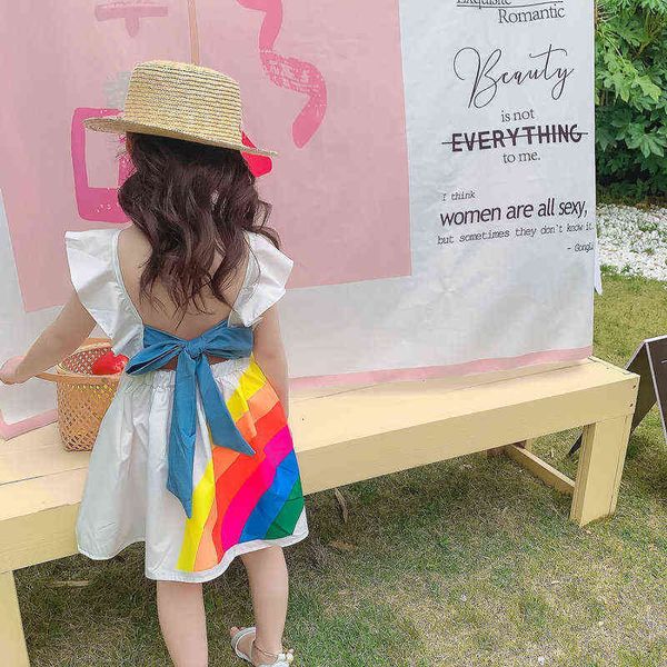 girls dress baby girls rainbow stripe backless princess dress summer vestidos 2-7 years white kids clothes little girls toddler g220428, Red;yellow
girls dress baby girls rainbow stripe backless princess dress summer vestidos 2-7 years white kids clothes little girls toddler g220428, Red;yellow