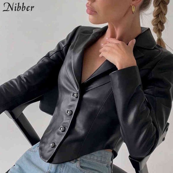 nibber fashion pu leather fabric single-breasted jacket v-neck solid color design coat for women casual street commuting wear l220728, Black
nibber fashion pu leather fabric single-breasted jacket v-neck solid color design coat for women casual street commuting wear l220728, Black