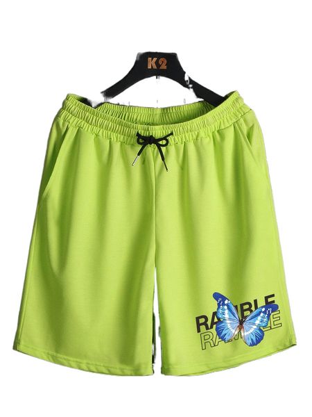 romwe guys butterfly print shorts l8mv#, White;black