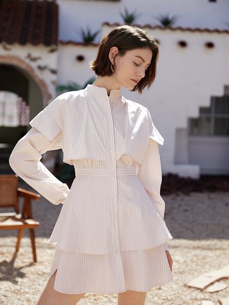 striped print mock neck layered hem shirt dress 76cb#, Black;gray
striped print mock neck layered hem shirt dress 76cb#, Black;gray