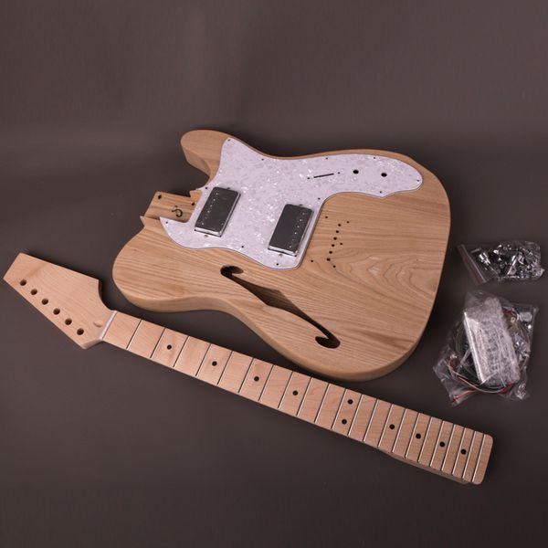 diy electric guitar kit semi-hollow ash body with f holes maple neck 22 frets truss rod adjust
diy electric guitar kit semi-hollow ash body with f holes maple neck 22 frets truss rod adjust