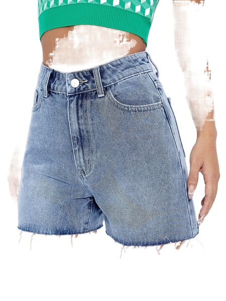 high waist straight leg denim shorts p4km#, White;black
high waist straight leg denim shorts p4km#, White;black