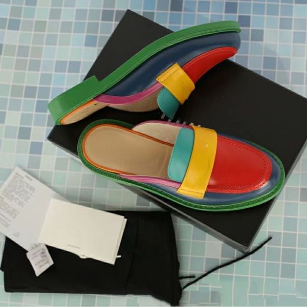 2022 super fire rainbow color half slipper op21 female british style leather retro fashion lazy head single shoes, Black
2022 super fire rainbow color half slipper op21 female british style leather retro fashion lazy head single shoes, Black