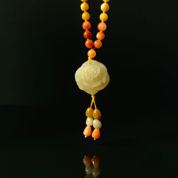 rose flower golden silk jade sweater chain multicolor round bead rope pendant smart water droplets exquisite jewelry accessories, Silver
rose flower golden silk jade sweater chain multicolor round bead rope pendant smart water droplets exquisite jewelry accessories, Silver