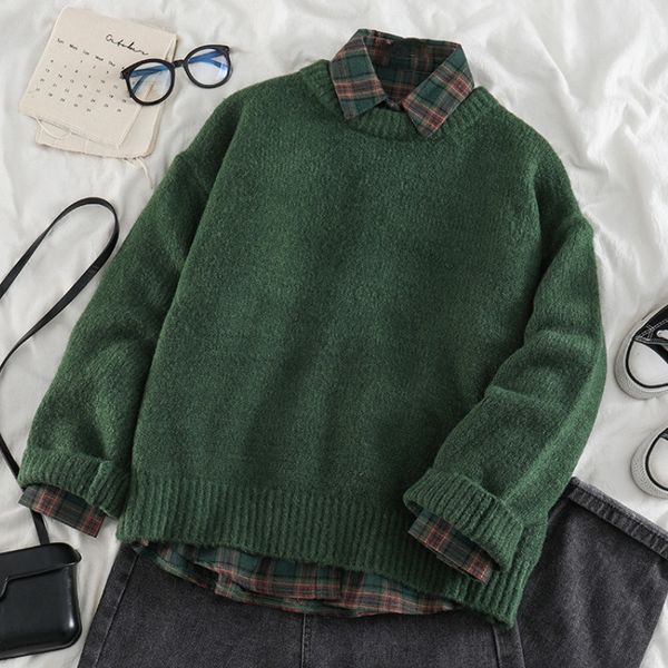 green knitted sweaters women fashion casual loose pullover female o neck long sleeve sweater women warm jumper winter 220816, White;black
green knitted sweaters women fashion casual loose pullover female o neck long sleeve sweater women warm jumper winter 220816, White;black