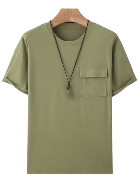 men flap pocket tee o7dw#, White;black 
men flap pocket tee o7dw#, White;black