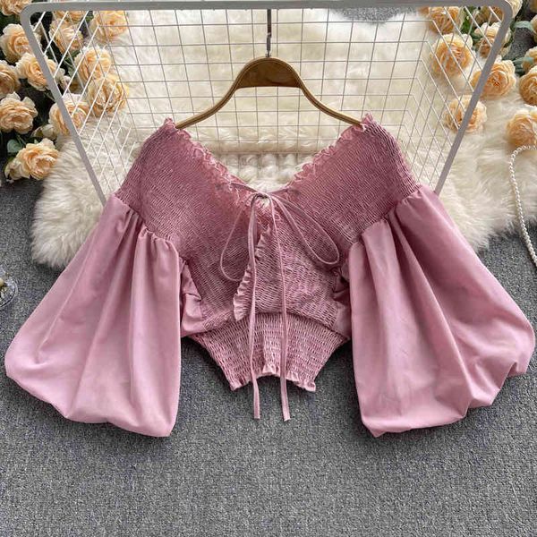 women's blouses & shirts summer french style bubble sleeve straight neck short slim fit design sense of minority cross thin versatile b, White
women's blouses & shirts summer french style bubble sleeve straight neck short slim fit design sense of minority cross thin versatile b, White
