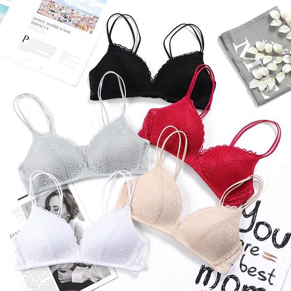 women bralette french style lace bra girls triangle cup lingerie deep v wireless underwear soft thin seamless bras, Red;black
women bralette french style lace bra girls triangle cup lingerie deep v wireless underwear soft thin seamless bras, Red;black