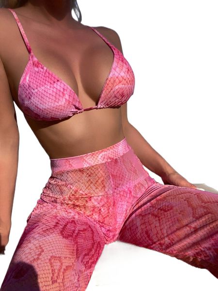 snakeskin halter triangle bikini swimsuit with beach pants s0no#, White;black
snakeskin halter triangle bikini swimsuit with beach pants s0no#, White;black